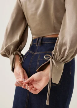 Elicia Satin Wrap Blouse
