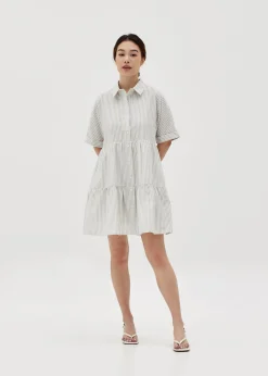 Elisia Tiered Mini Shirt Dress