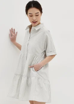 Elisia Tiered Mini Shirt Dress