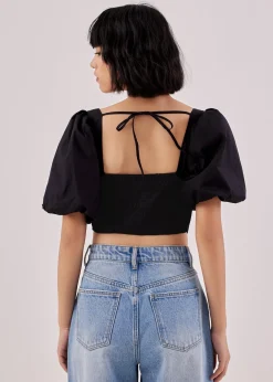 Ellowyn Puff Sleeve Crop Top