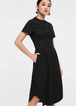 Elyse Pleated Button-down Shirt Dress