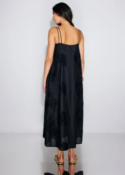 Embroidered Camisole Trapeze Maxi Dress