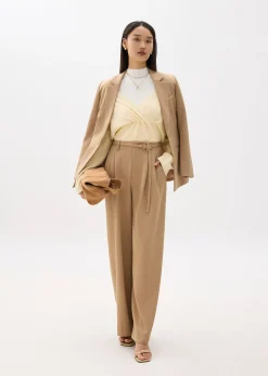 Emiko Relaxed Knit V-neck Wrap Top