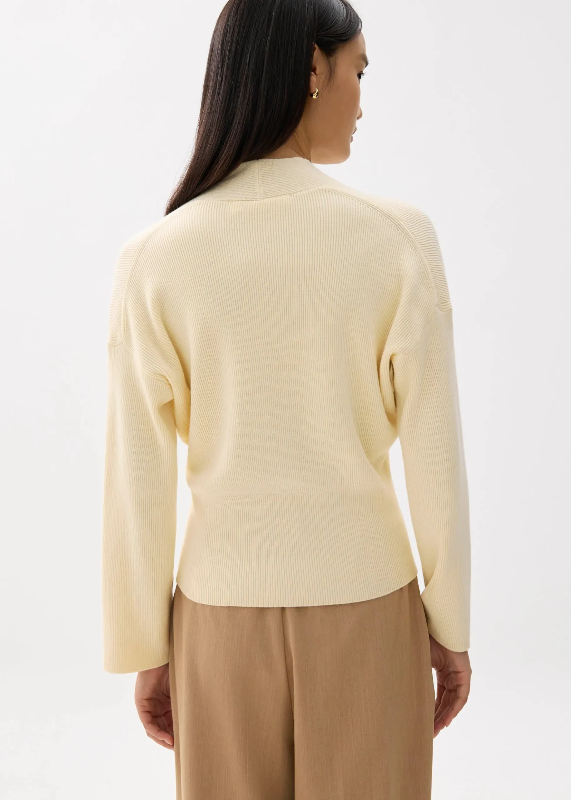 Emiko Relaxed Knit V-neck Wrap Top