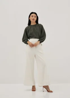 Emra Elastic Peached Batwing Top
