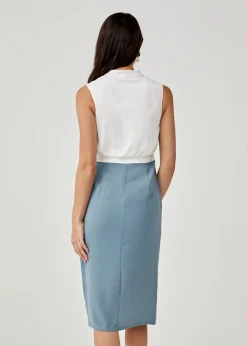 Enyana Mandarin Collar Midi Dress