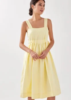 Epona Drawstring Fit & Flare Midi Dress