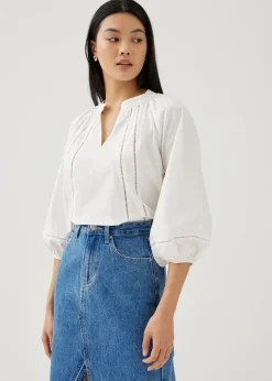 Eri Cotton Trim Poet Blouse