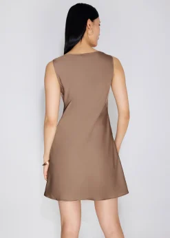 Erin Satin Cowl Neck A-line Mini Dress