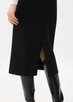 Esha Elastic Knit Column Midi Skirt