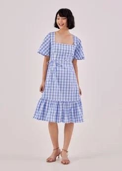 Evelin Gingham Tiered Dress