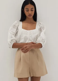 Everlee Broderie Square Neck Blouse