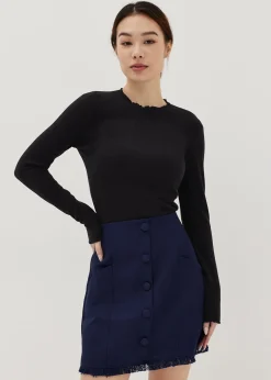 Faye Ribbed Knit Cut Out Top