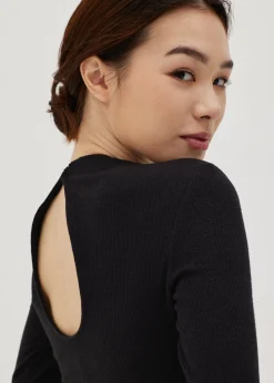 Faye Ribbed Knit Cut Out Top