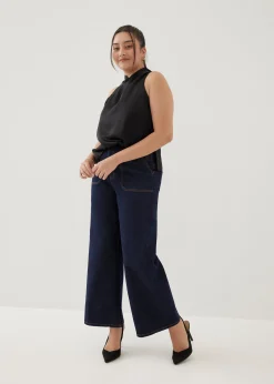 Felizia Satin Mandarin Collar Tank Top