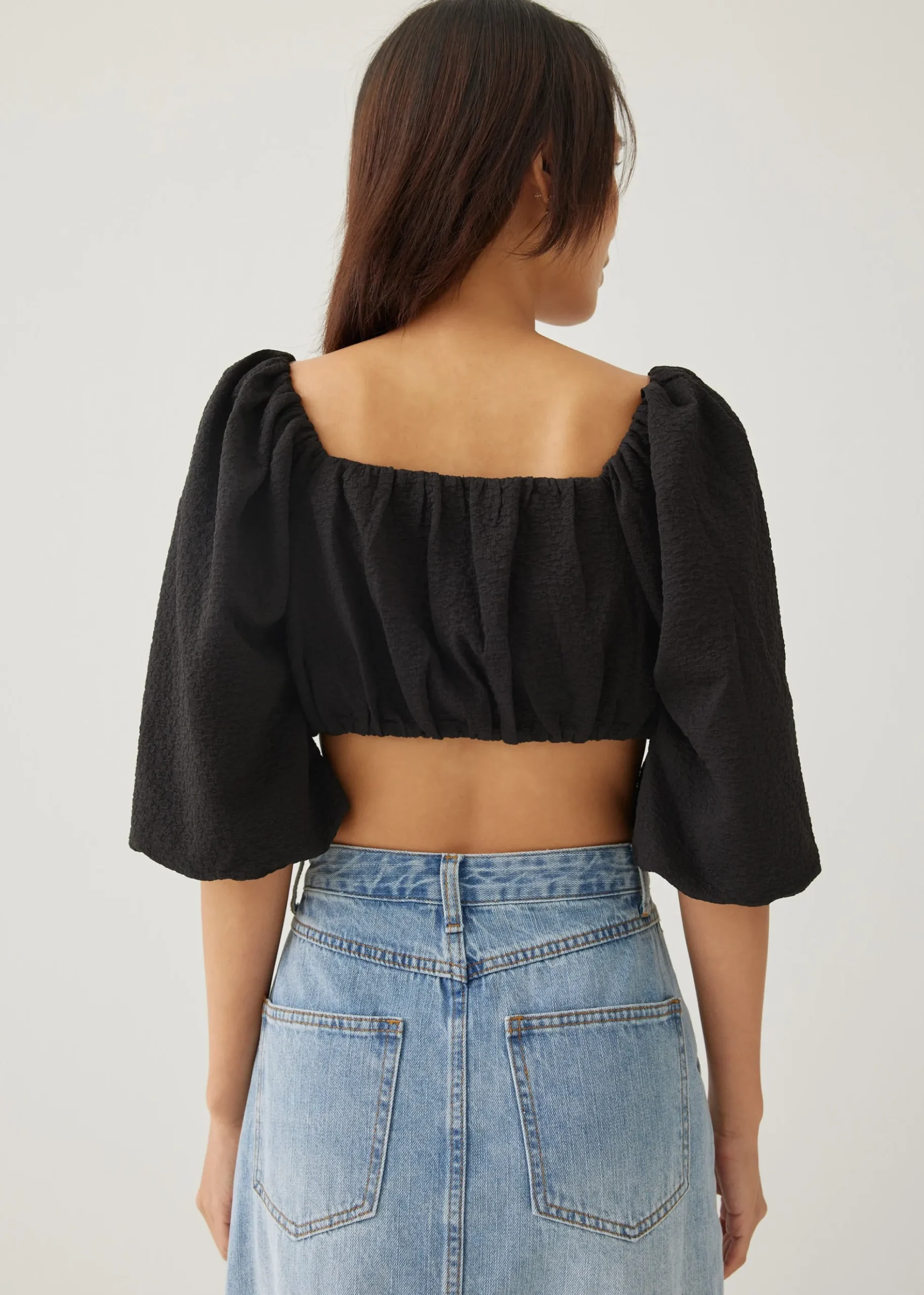 Felly Square Neck Puff Sleeve Top