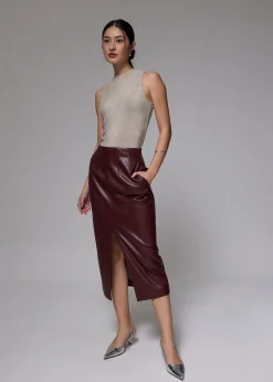 Fitted Jersey Mock Neck Top