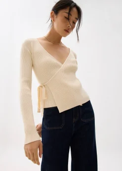 Fitted Knit Wrap Top