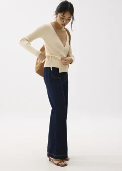 Fitted Knit Wrap Top