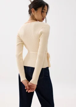Fitted Knit Wrap Top