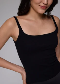Fitted Ribbed Jersey Tank Top