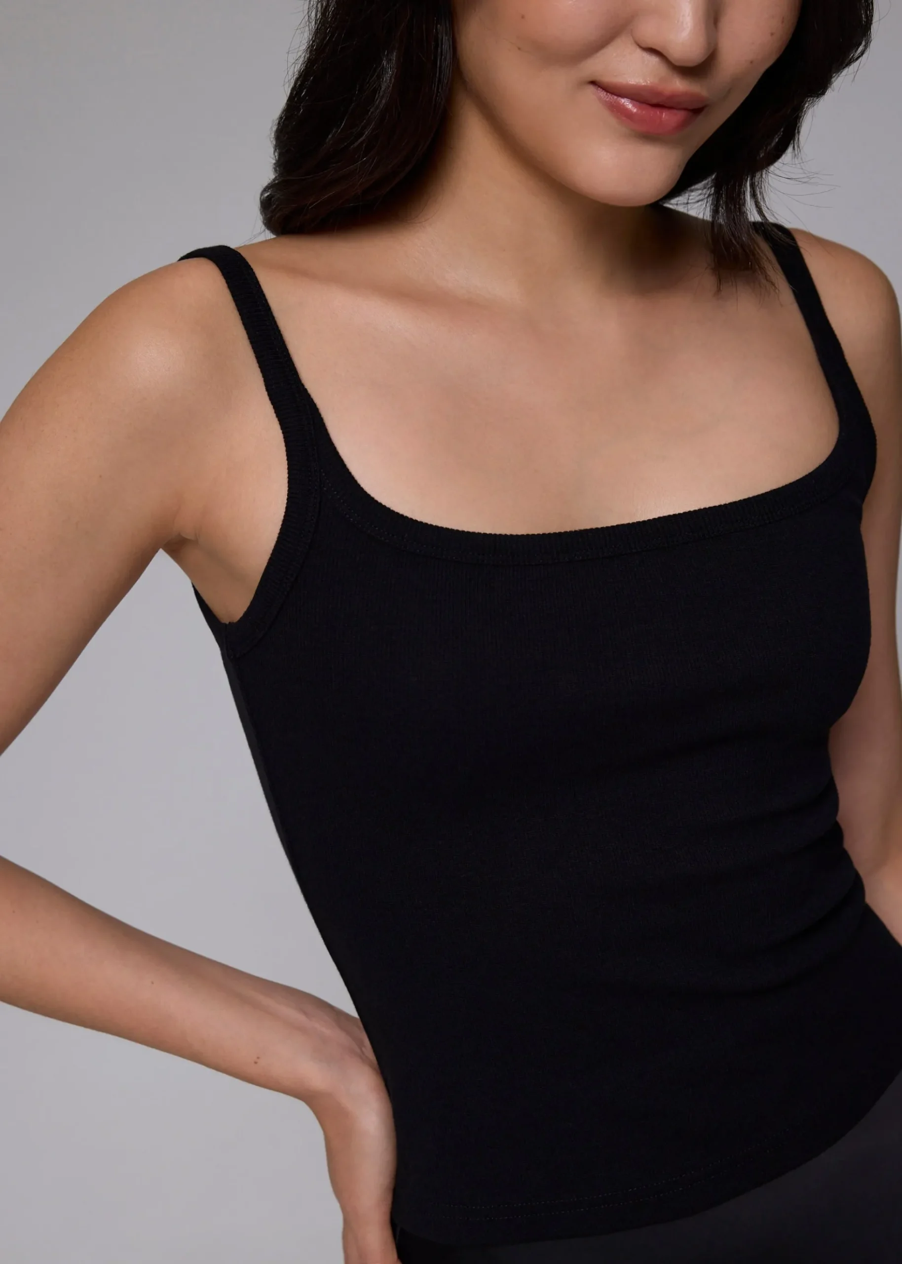 Fitted Ribbed Jersey Tank Top