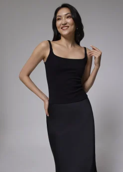 Fitted Ribbed Jersey Tank Top