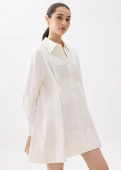 Flare Collared Mini Shirt Dress