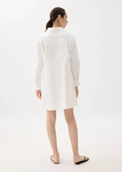 Flare Collared Mini Shirt Dress