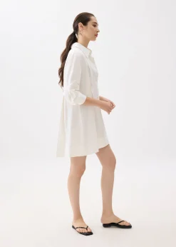 Flare Collared Mini Shirt Dress