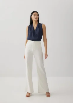 Fleur Satin V-neck Blouse
