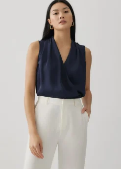 Fleur Satin V-neck Blouse