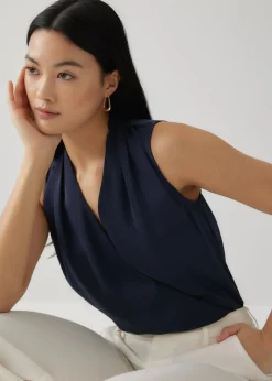 Fleur Satin V-neck Blouse