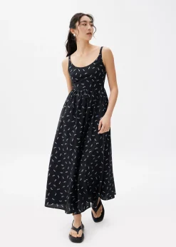 Floral Cotton Fit & Flare Midaxi Dress