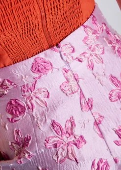 Floral Jacquard High Waist Shorts