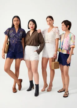 Floral Lace A-line Shorts
