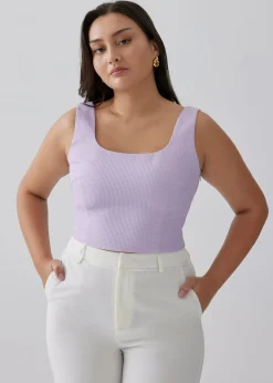 Franchette Textured Bustier Top
