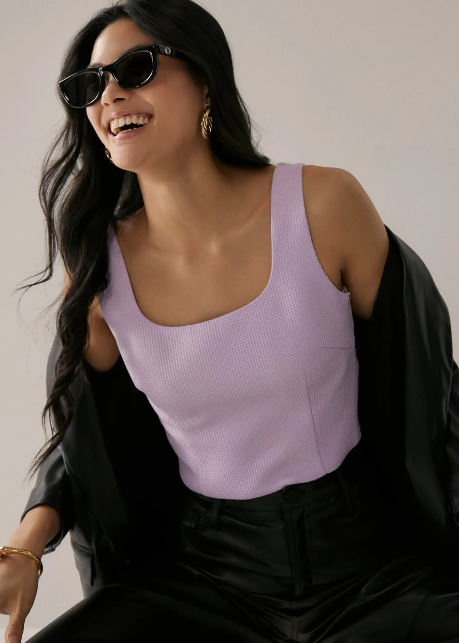 Franchette Textured Bustier Top