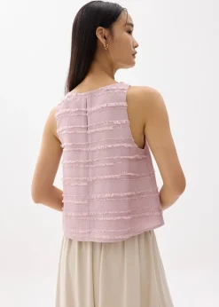Fringe Round Neck Shell Top