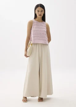 Fringe Round Neck Shell Top