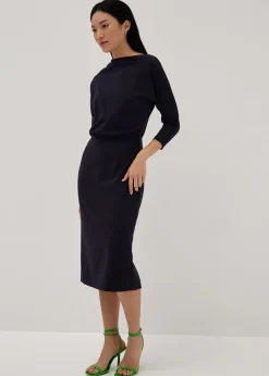 Fritzi High Neck Column Midi Dress