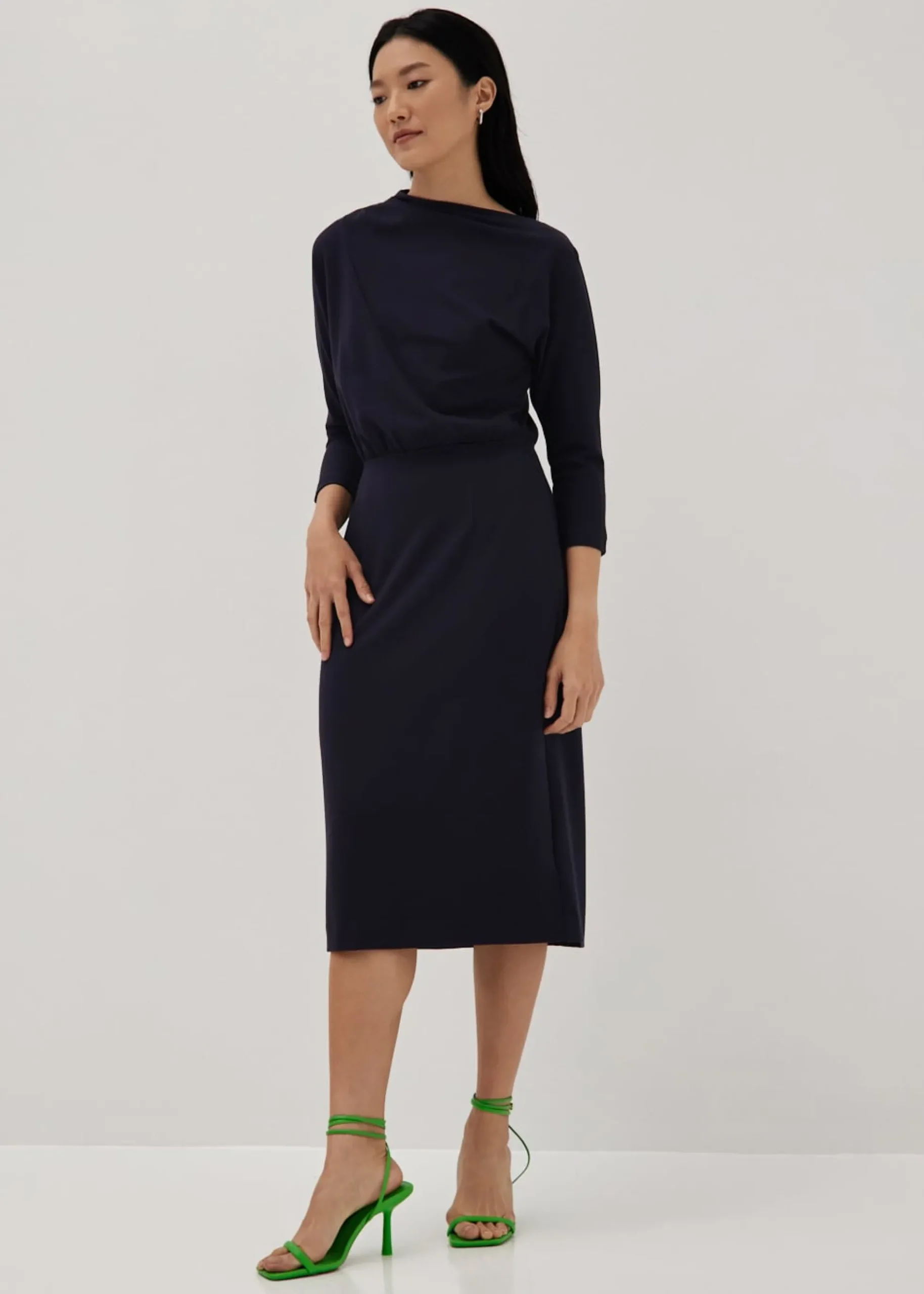Fritzi High Neck Column Midi Dress