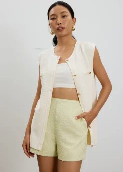 Fumiko Ribbon Tweed High Waist Shorts
