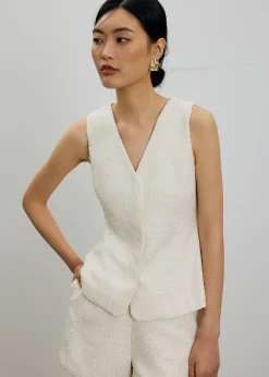 Fumiko Ribbon Tweed Vest Top