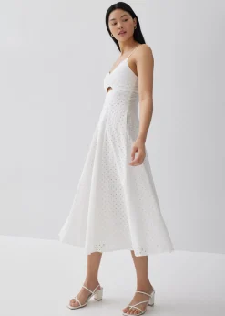 Gertrude Padded Broderie Cut Out Dress