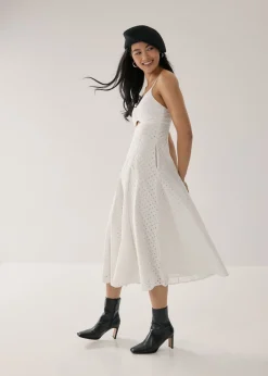 Gertrude Padded Broderie Cut Out Dress