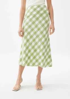 Gingham A-line Midaxi Skirt
