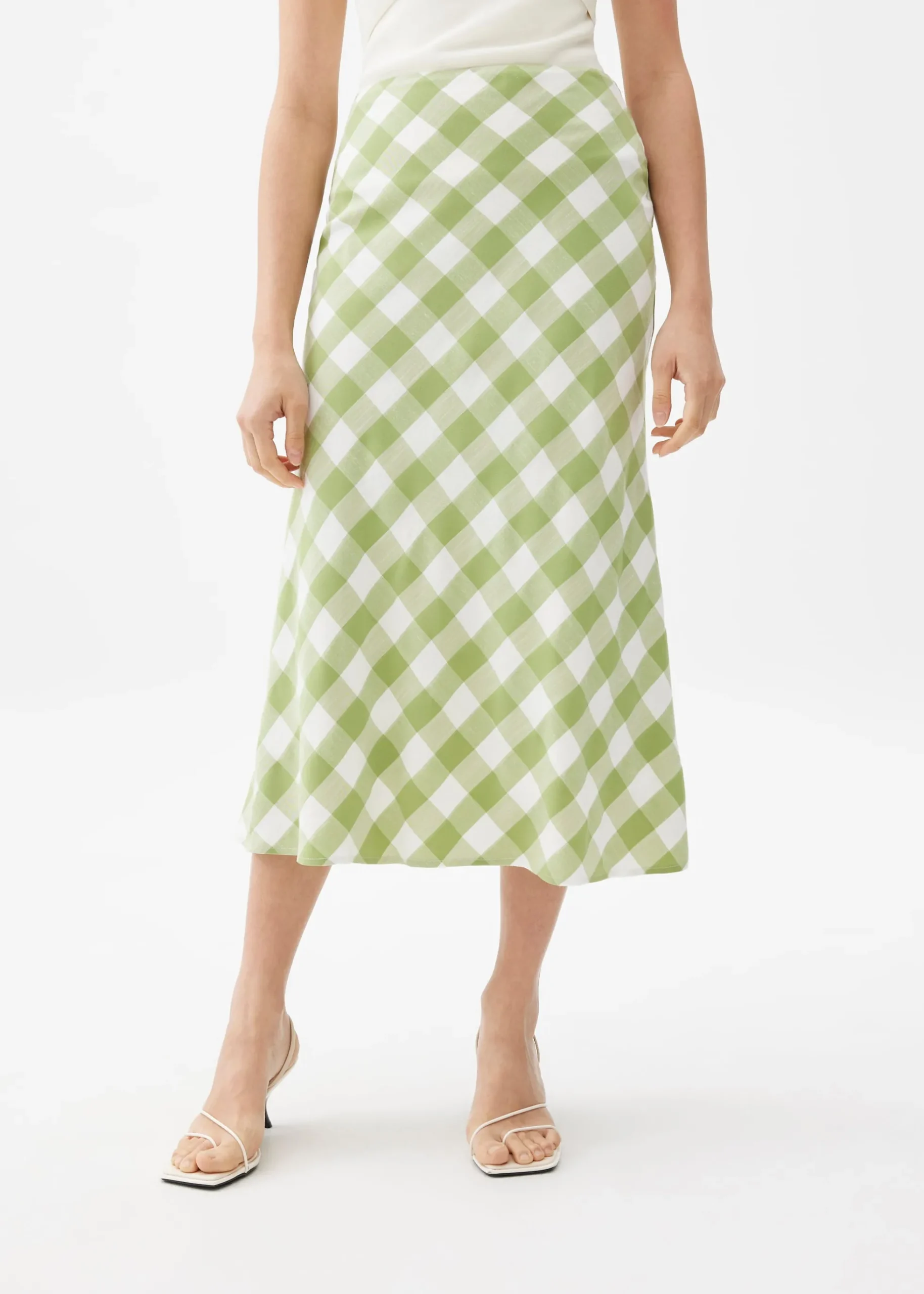 Gingham A-line Midaxi Skirt