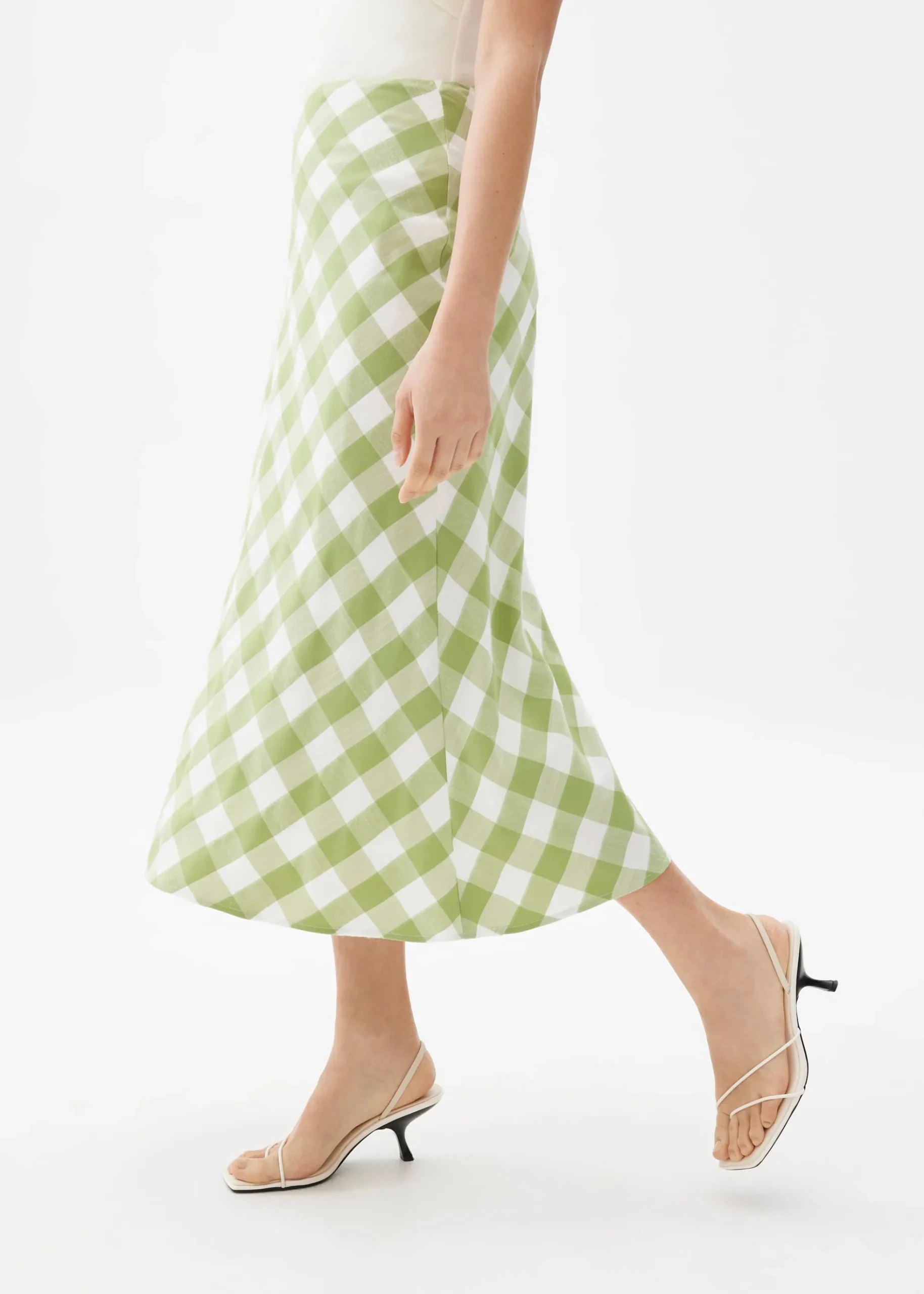 Gingham A-line Midaxi Skirt