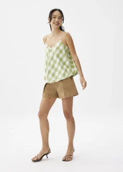 Gingham V-neck Swing Camisole Top